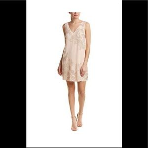 Trina Turk peach glitterati silk dress